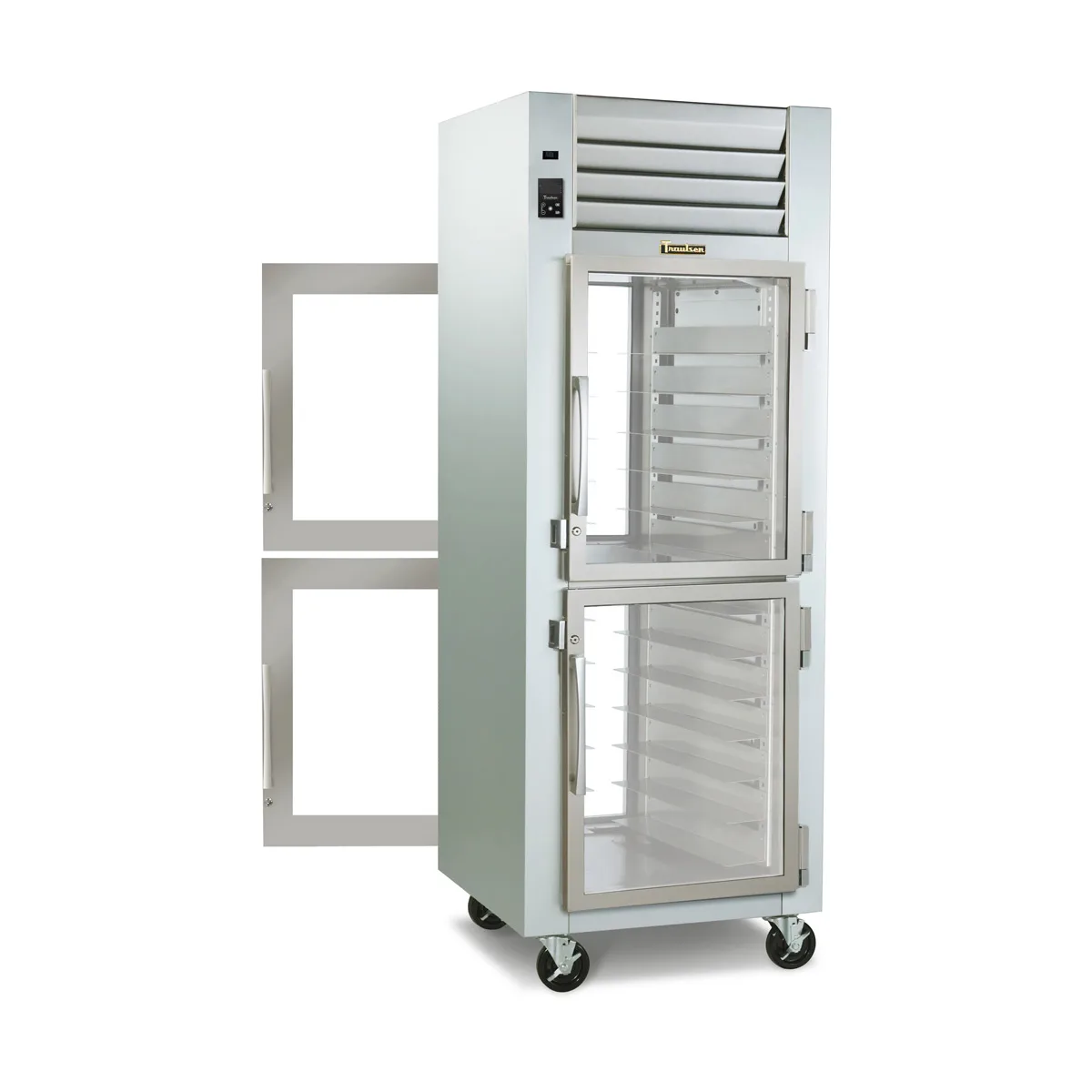 Traulsen RHT132NPUT-HHG 26" 1-Section Pass-Thru Refrigerator w/ 4 Half Glass Doors, Top Mount, 23.43 cu. ft.