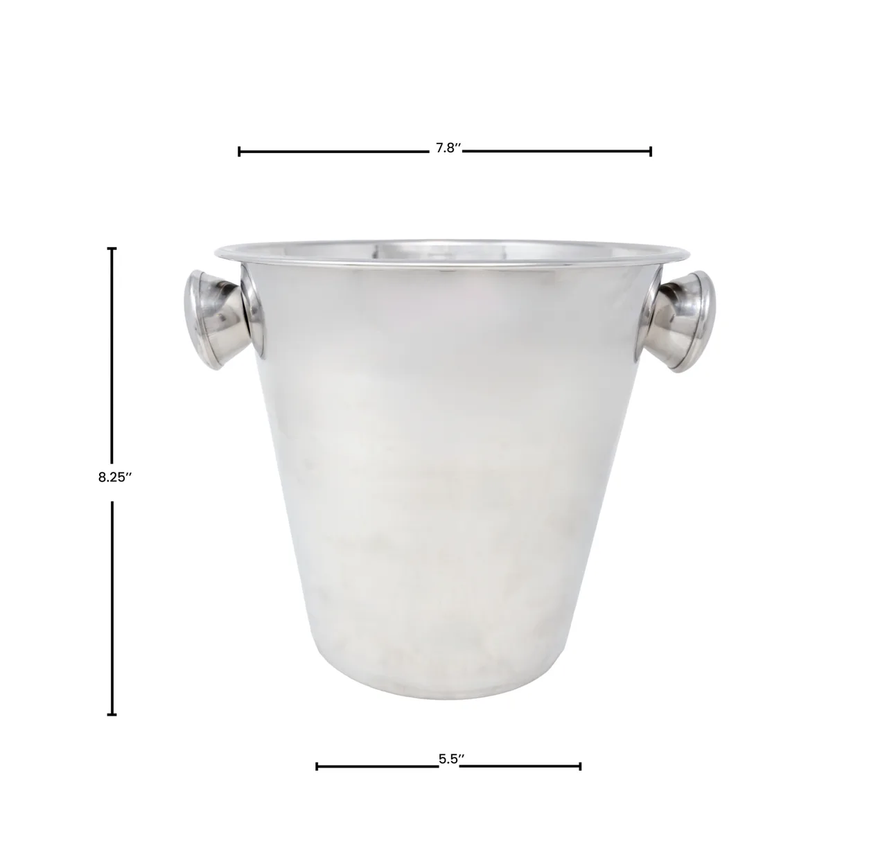 Omcan USA 80834 Wine Bucket - 4-Quart Stainless Steel Cooler with Knob Handles, Non‑Insulated Service