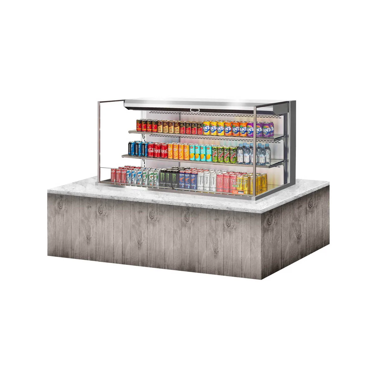 Turbo Air TOM-60L-UF-S-3SI-N 59" Drop In Open Refrigerated Deli Display Case