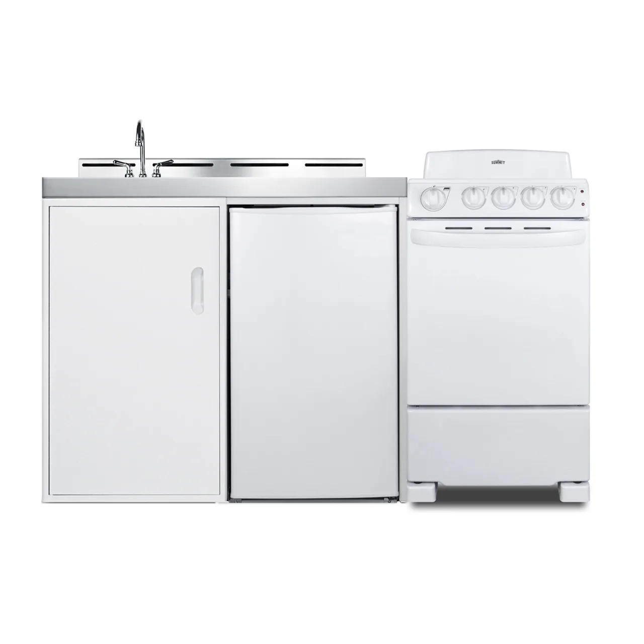 Summit ACK60COILW All-in-One Combo Kitchen, 58.63"W x 23.5"D x 42"H, with deep drawn sink