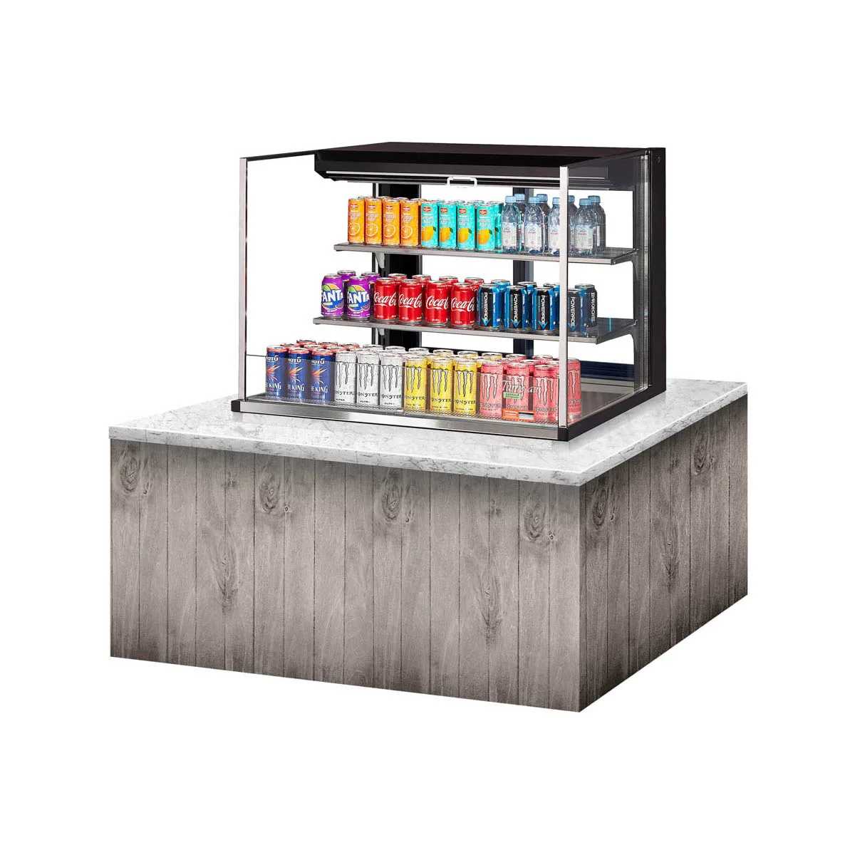Turbo Air TOM-36L-UFD-W(B)-3SI-N 36" Drop In Open Refrigerated Deli Display Case