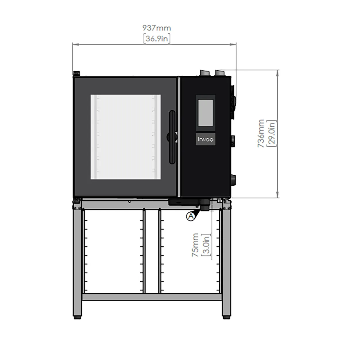 Blodgett INVOQ 61BE-PT Full Size 7 Pan Electric Combi Oven w/ Touchscreen , Boiler Steam, 208/240V
