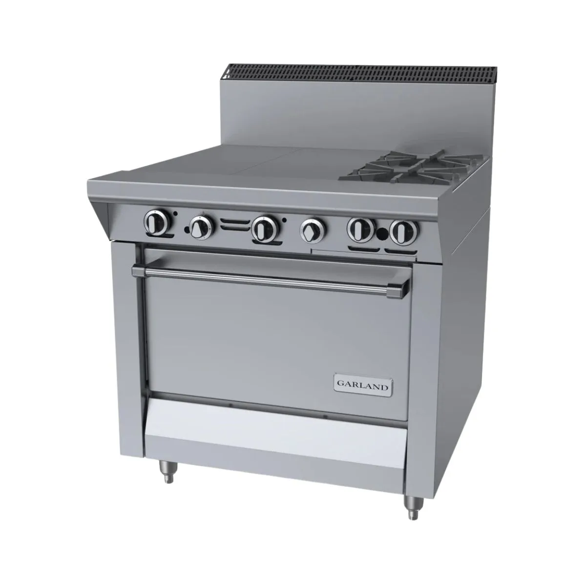 Garland US Range M43-2R 34" Gas Heavy Duty Range w/ (2) Open Burners, (2) Even Heat Hot Tops, (1) Standard Oven, 132.000 BTU