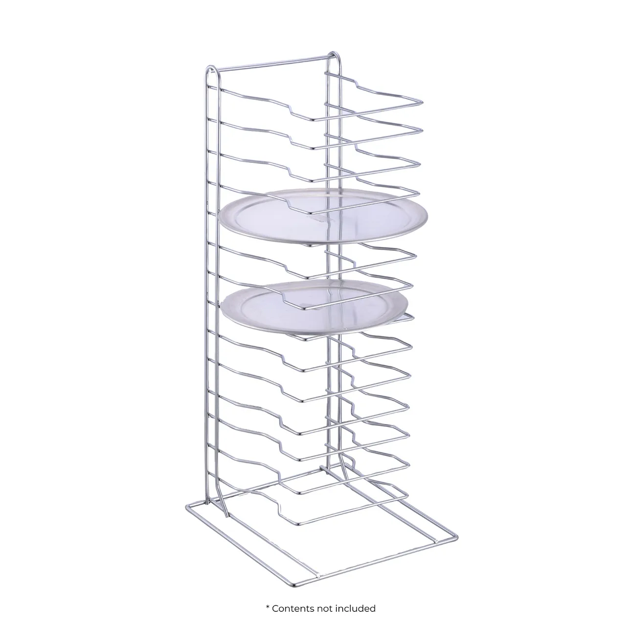 CAC China APZR-15 15-Tier Pizza Pan Rack, 27-1/4" H, 1-3/4" Spacing, Chrome-Plated Steel, Welded, 5-15 Pans Capacity