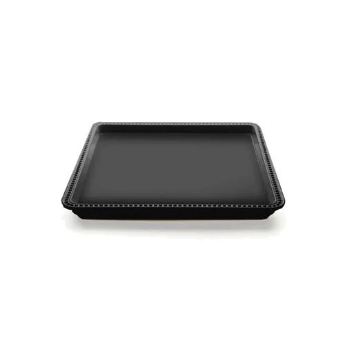 GET M1010SQ-B Elite Global Solutions Tray, 10" x 10" x 1"H, Square, Beaded Edge, Melamine, Black