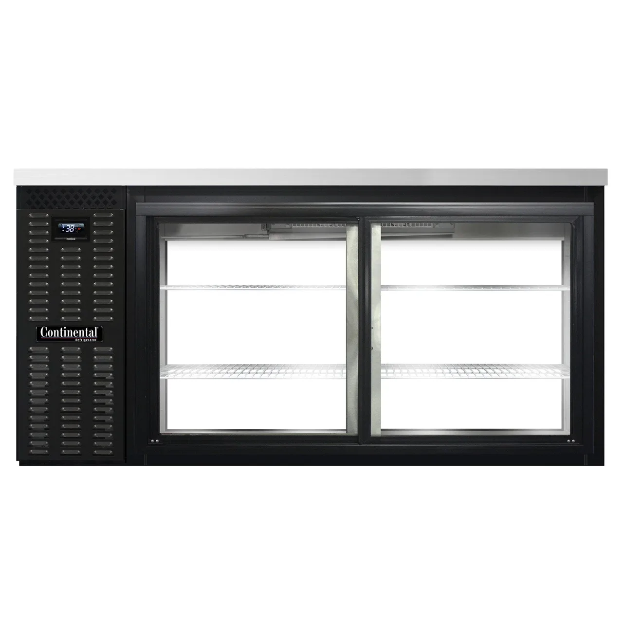 Continental Refrigerator BB69NSGDPT 69" Pass-Thru Glass Door Back Bar Cooler