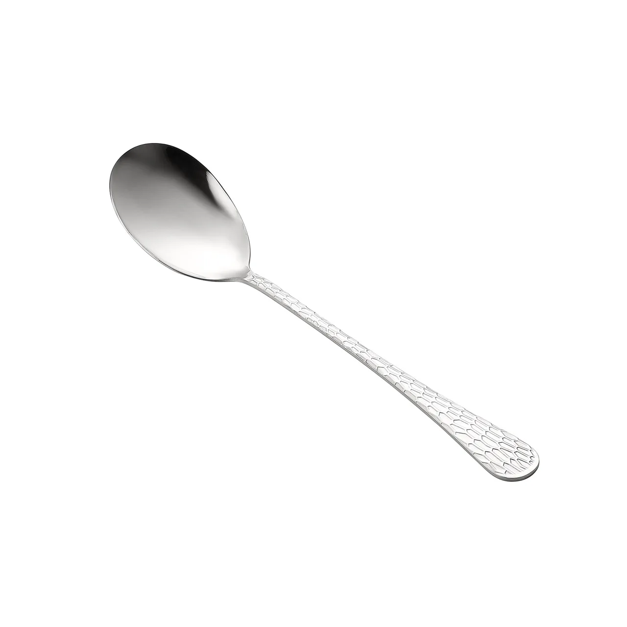 CAC China 8015-19 Solid Serving Spoon, 11-1/2" L, 18/8 Stainless Steel Handle - 1 Dozen