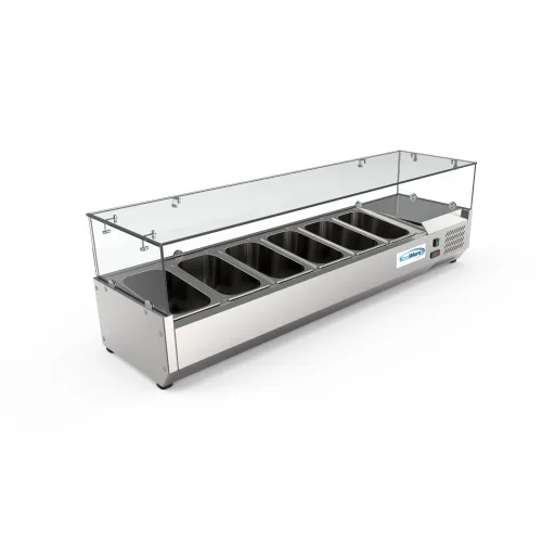 Koolmore SCDC-6P-SG 59" Refrigerated Countertop Prep Unit