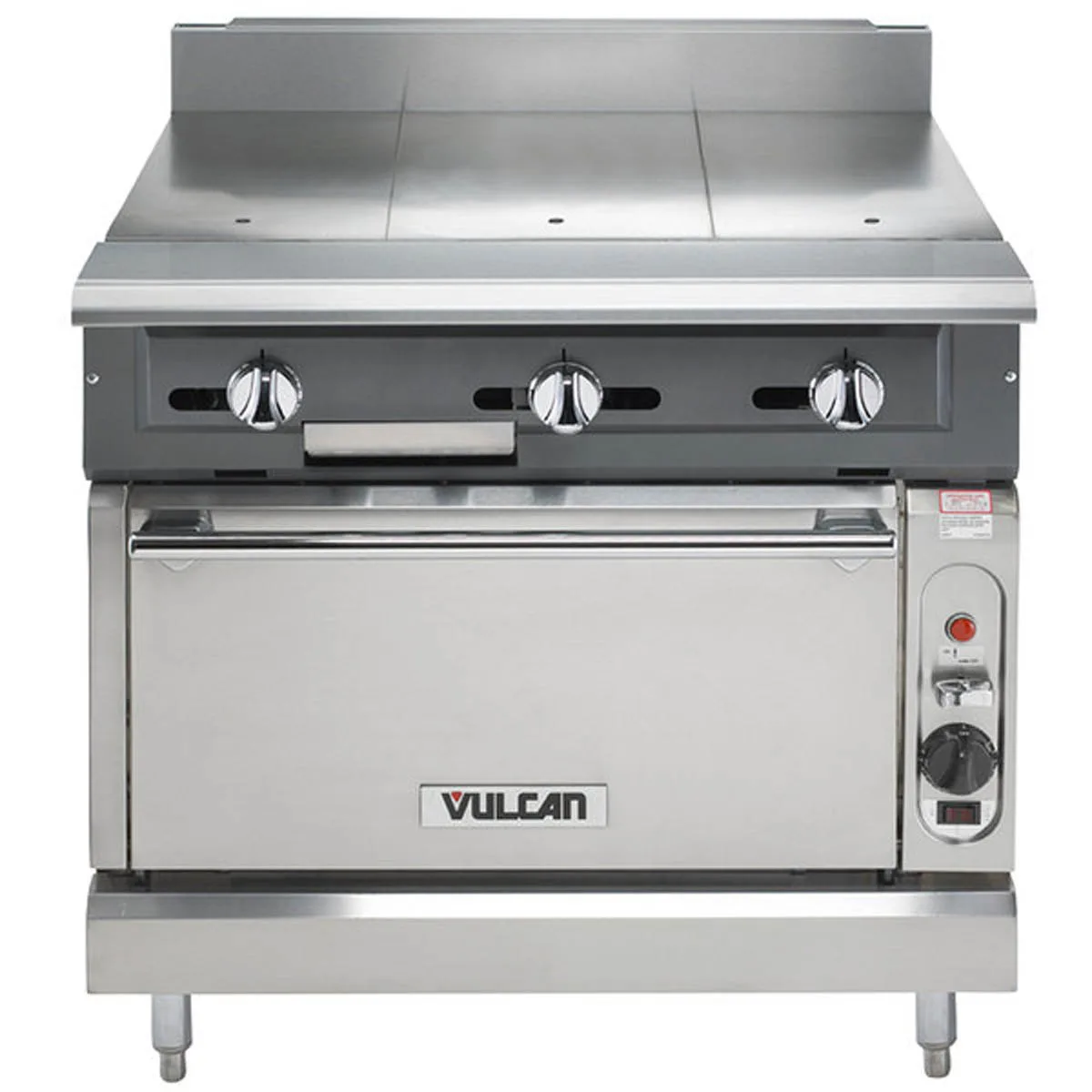 Vulcan V336HS 36" Gas Heavy Duty Range w/ (3) Hot Tops, (1) Standard Oven, 140.000 BTU