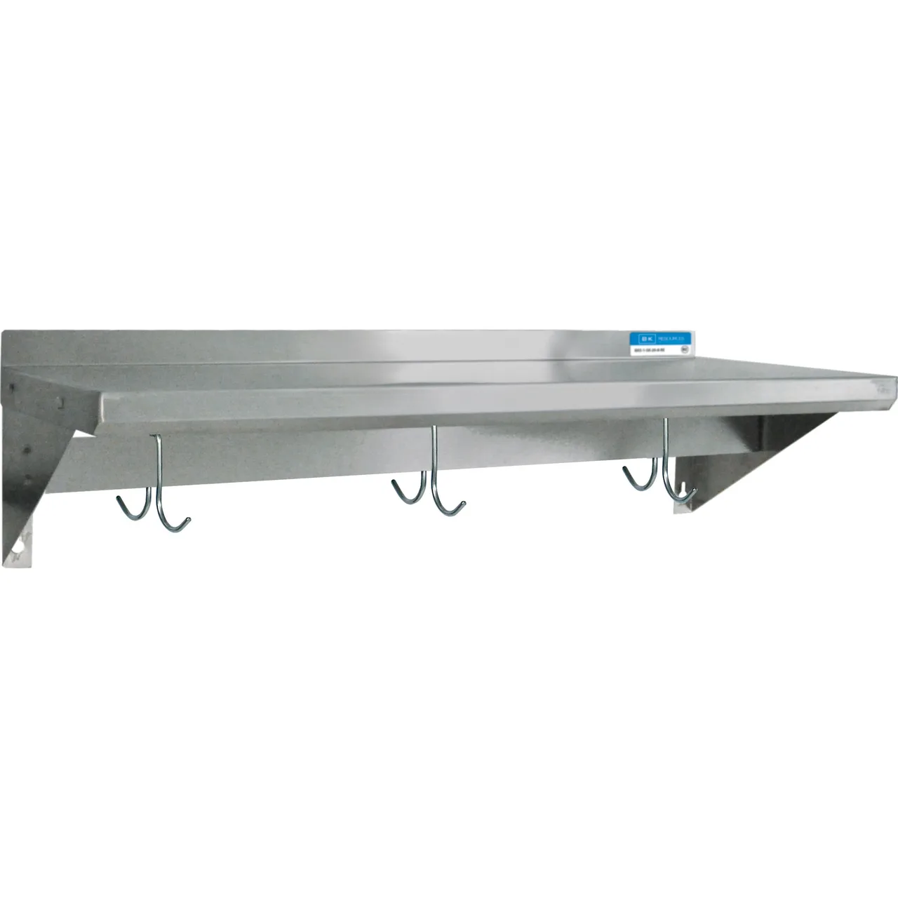 BK Resources BKWS-1260-PR Stainless Steel Wall Mount Premium Overshelf - 60"W x 12"D