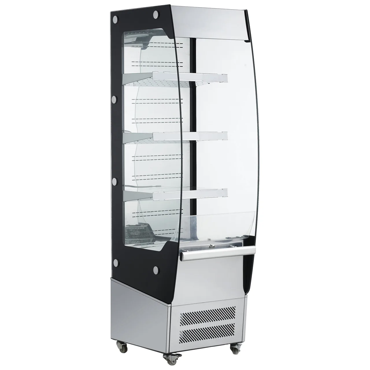 Black Diamond BDVACM-220 19" Vertical Air Curtain Merchandiser, Stainless Steel, 3 Shelves, 7.76 cu. ft.