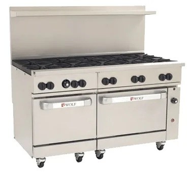 Vulcan C60SC-10B 60" Gas Restaurant Range w/ (10) Open Burners, (1) Standard Oven, (1) Convection Oven, 358.000 BTU