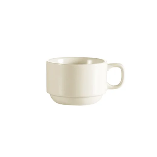 CAC China FR-23 Franklin Coffee Cup, 7 oz (3.25" Dia x 2.5" H), White Stoneware, Safe - 1 Dozen