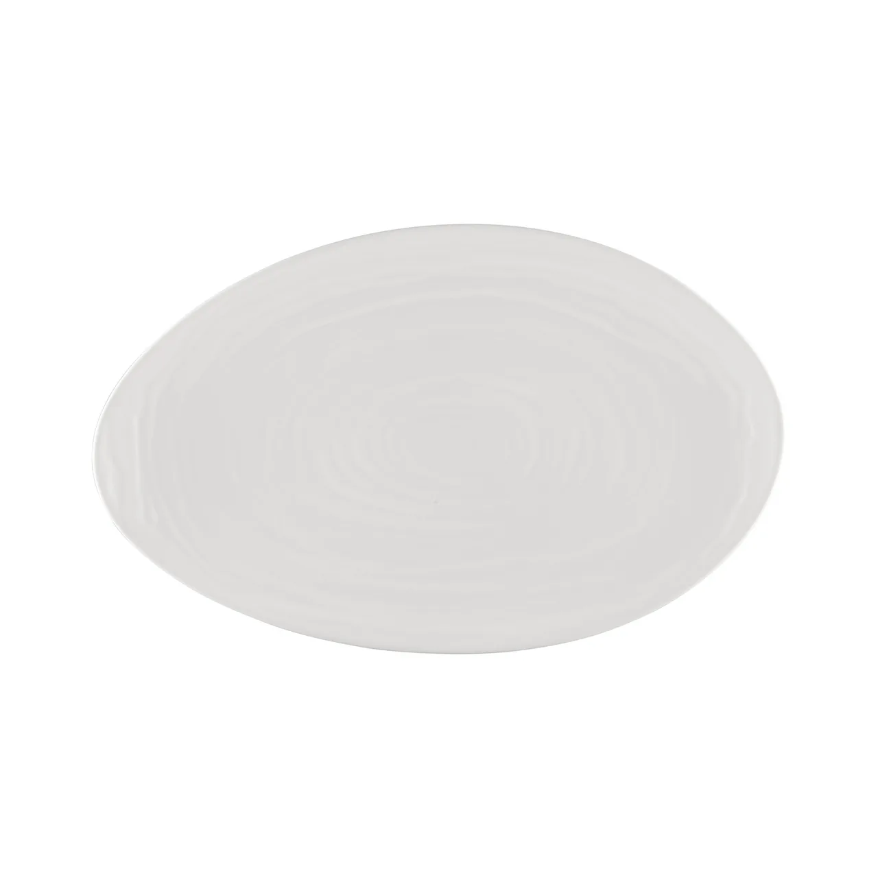 CAC China BHM-61 Bahamas Platter, 16" Oval Embossed Porcelain Bone White - Dozen