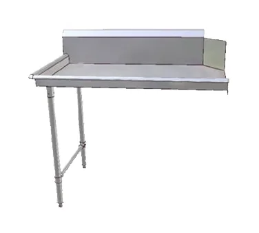 John Boos JDTC-20-60L-X 60" Clean Straight Dishtable w/ Left Table, 10" Backsplash, Steel Legs