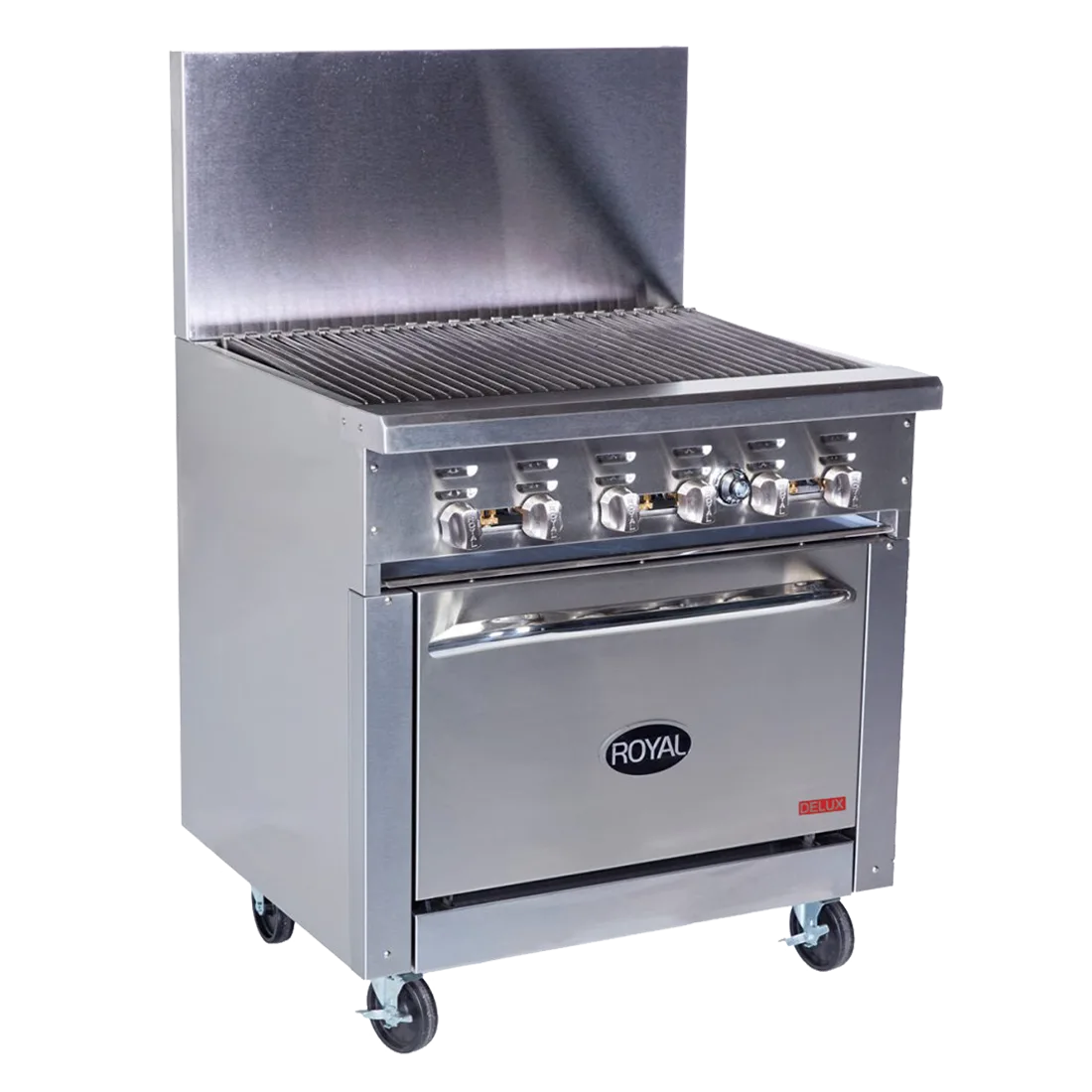 Royal Range of California RDR-36RB-XB 36" Gas Restaurant Range w/ 36" Full Radiant Charbroiler, (1) Open Cabinet Base, 90.000 BTU