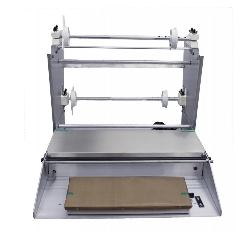 Omcan USA 14431 Triple Roll Countertop Film Wrapping Machine, 6"x15" Hot Plate, Non-Stick Teflon, 110V