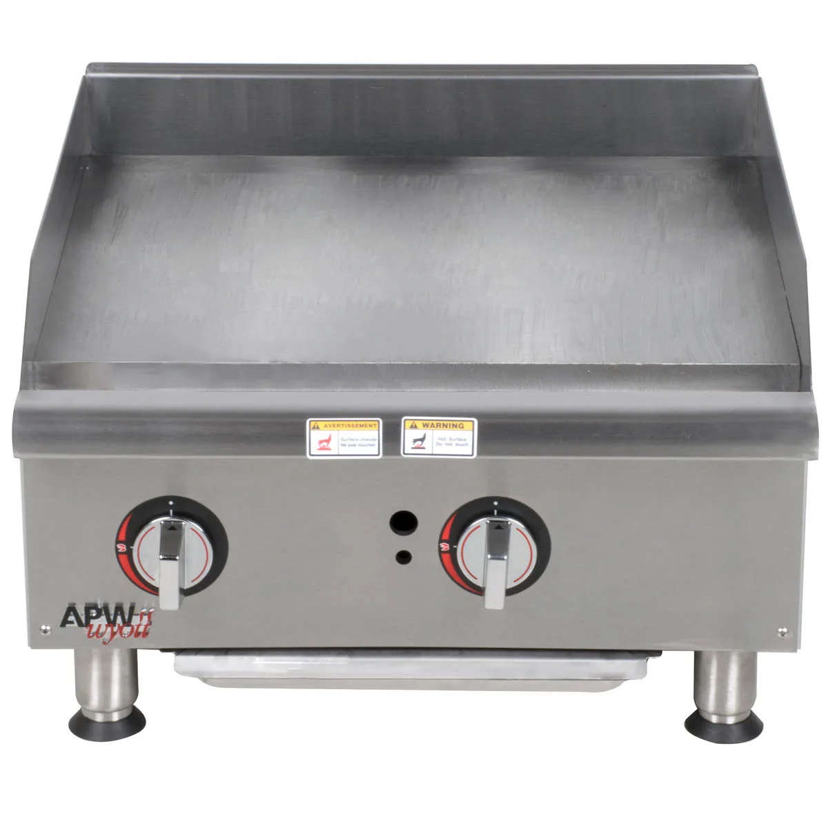 APW Wyott GGM-24S 24" Countertop Gas Griddle with Manual Controls, 3/4" Steel Plate, 40.000 BTU