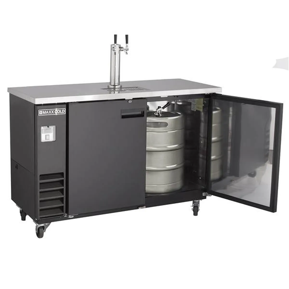 Maxx Cold MXBD60-1BHC 61" Draft Beer Cooler w/ 2 Kegs, 14.2 cu. ft., 1 Dual-Tap Tower