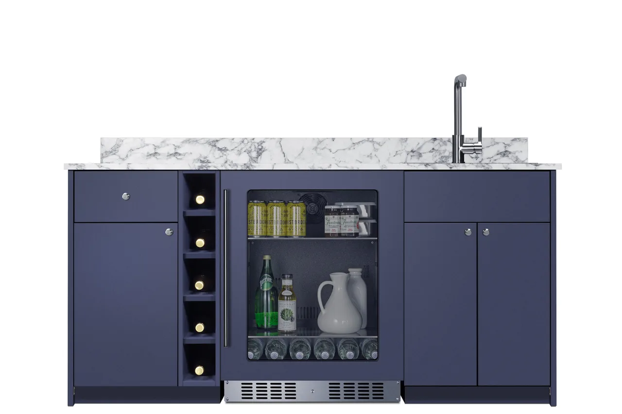 Summit OASISMN33 Turnkey Oasis Wet Bar, Ada-Height, Midnight Navy Finish