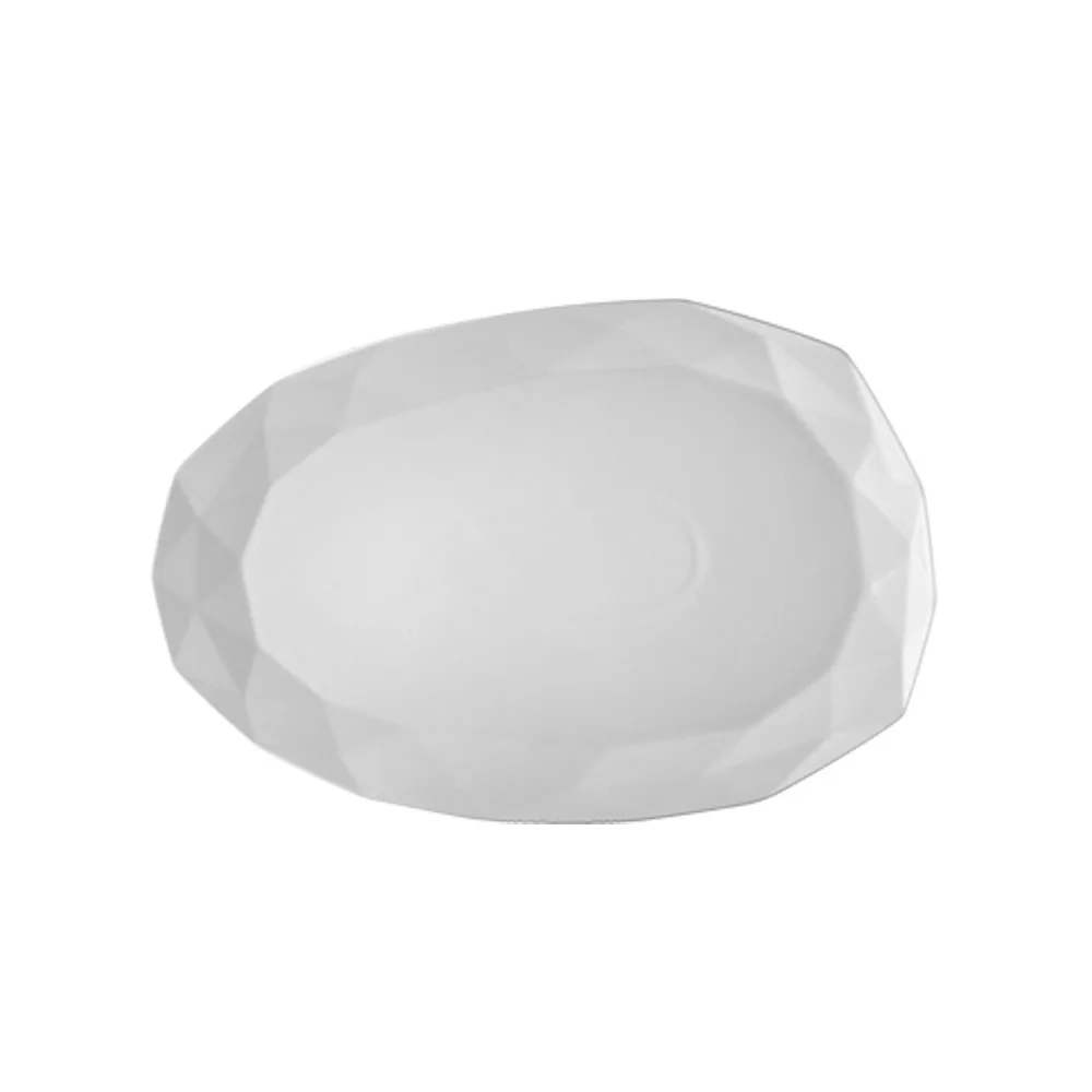 CACChina ART-41 Art Platter, 13-3/4" x 9-1/8" x 7/8", White Porcelain, DW/O/MW Safe - Dozen