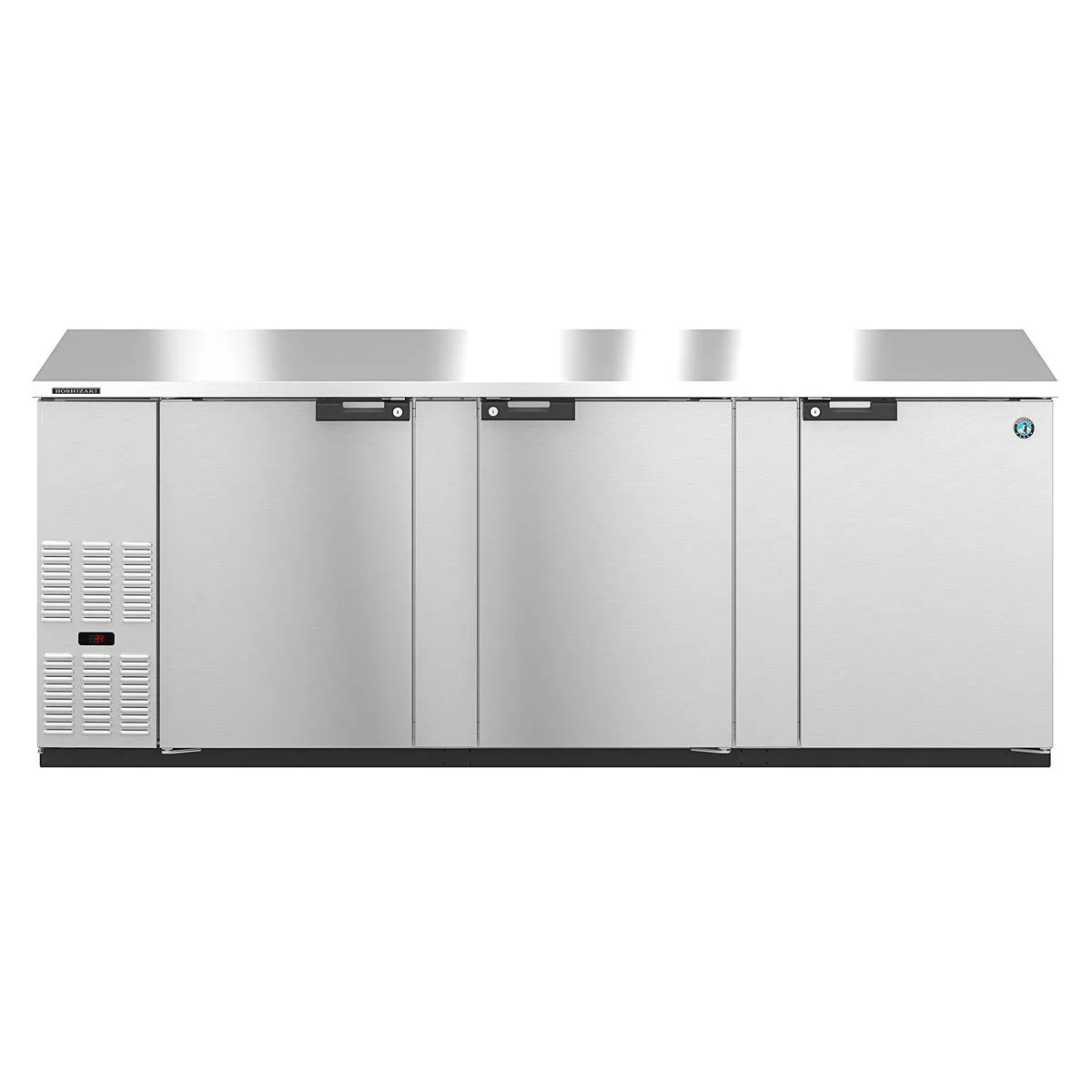 Hoshizaki BB95-S 95" Three Section 3 Swinging Solid Door Back Bar Cooler, 32.53 cu. ft.