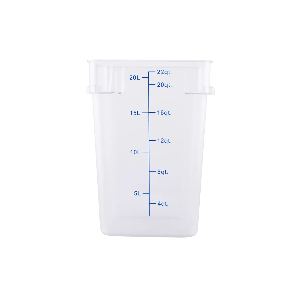 CAC China FS1P-SQ22C Food Storage Container, 22 Qt Square, Stackable Clear, Dishwasher/Freezer Safe