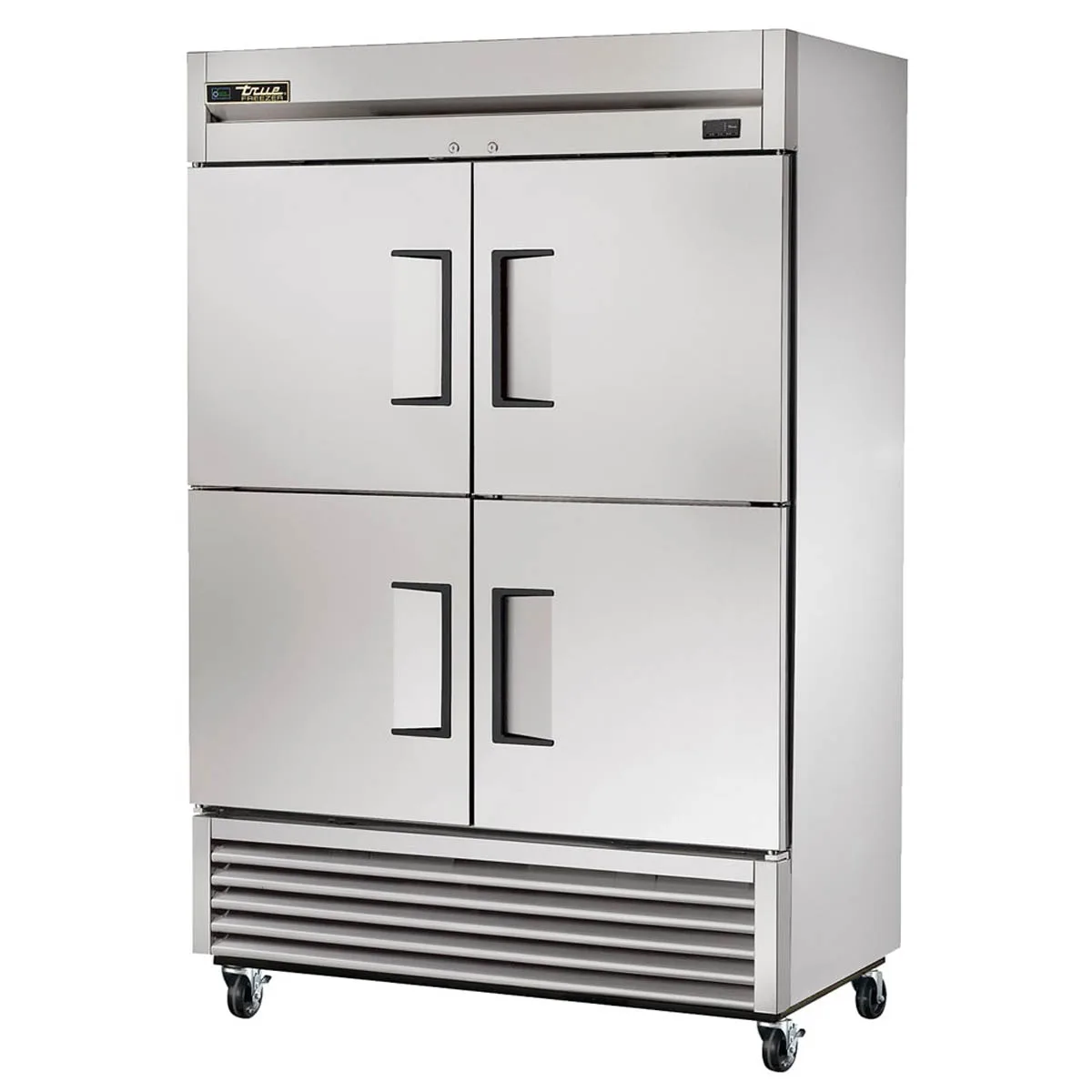 True T-49F-4-HC 54" 2-Section Reach-In Freezer w/ 4 Half Doors, Stainless Steel Front, Aluminum Sides, 49 cu. ft., Bottom Mount