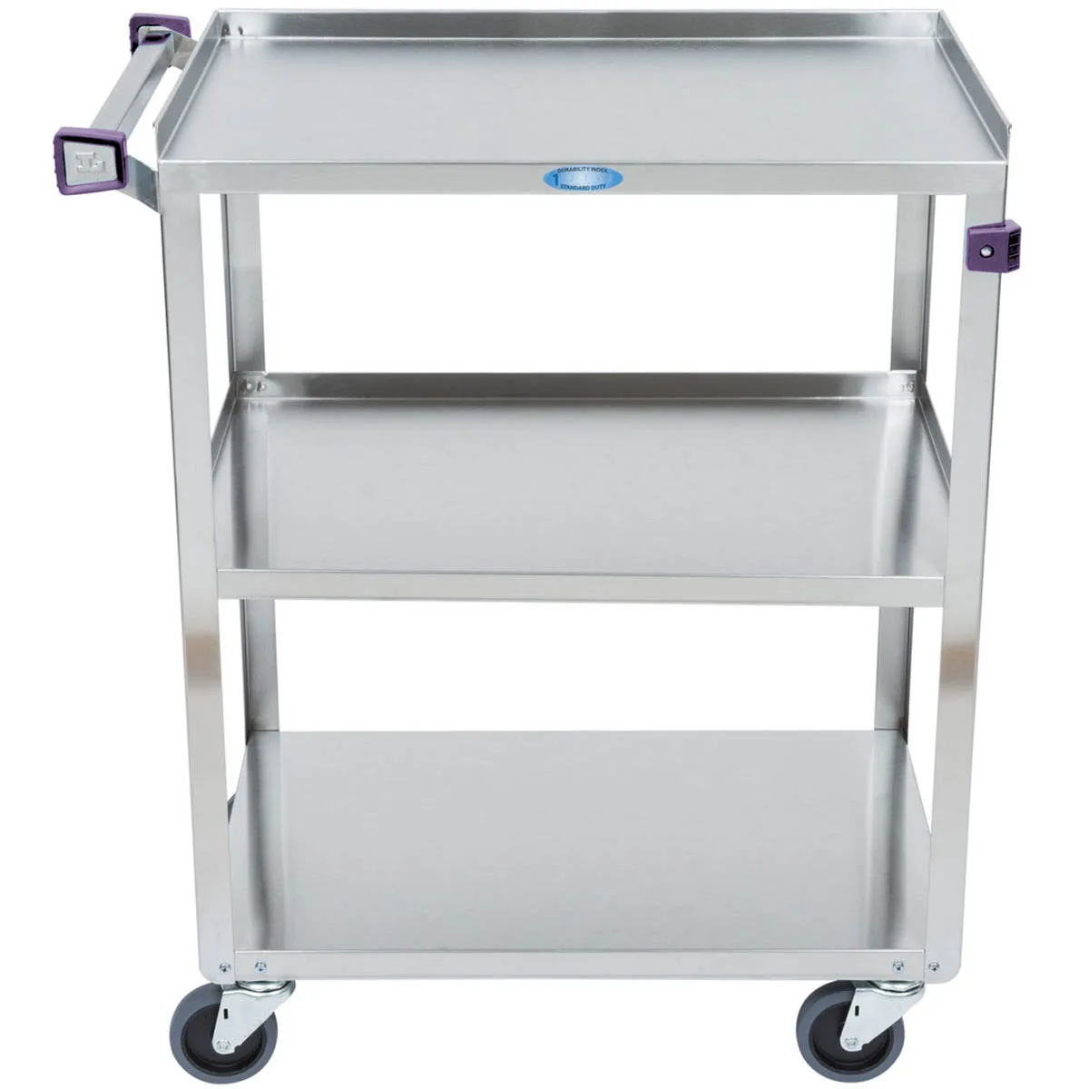 Lakeside 311A 3-Shelf Light Duty Utility Cart w/ 300 lb Capacity, (1) Push Handle