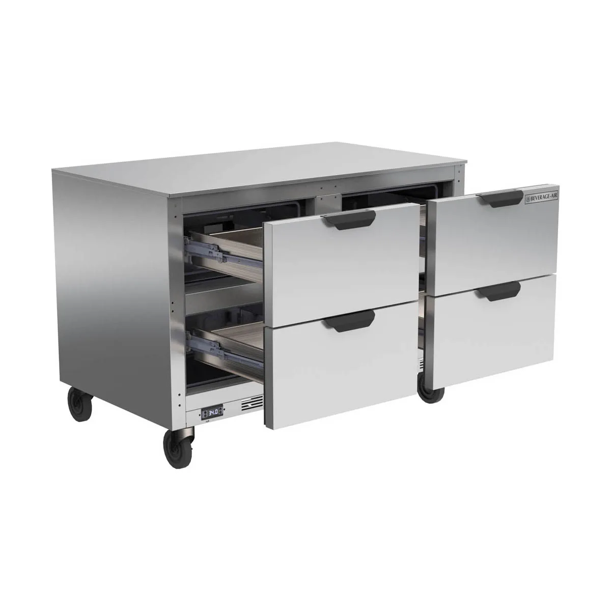 Beverage Air UCRD48AHC-4 48" Two Section Undercounter Refrigerator w/ 4 Drawers, 12 cu. ft.
