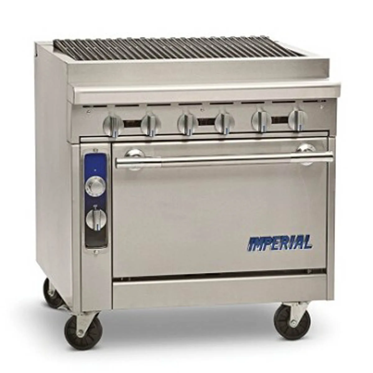 Imperial IHR-RB-C 36" Gas Heavy Duty Range w/ 36" Full Radiant Charbroiler, (1) Convection Oven, 130.000 BTU