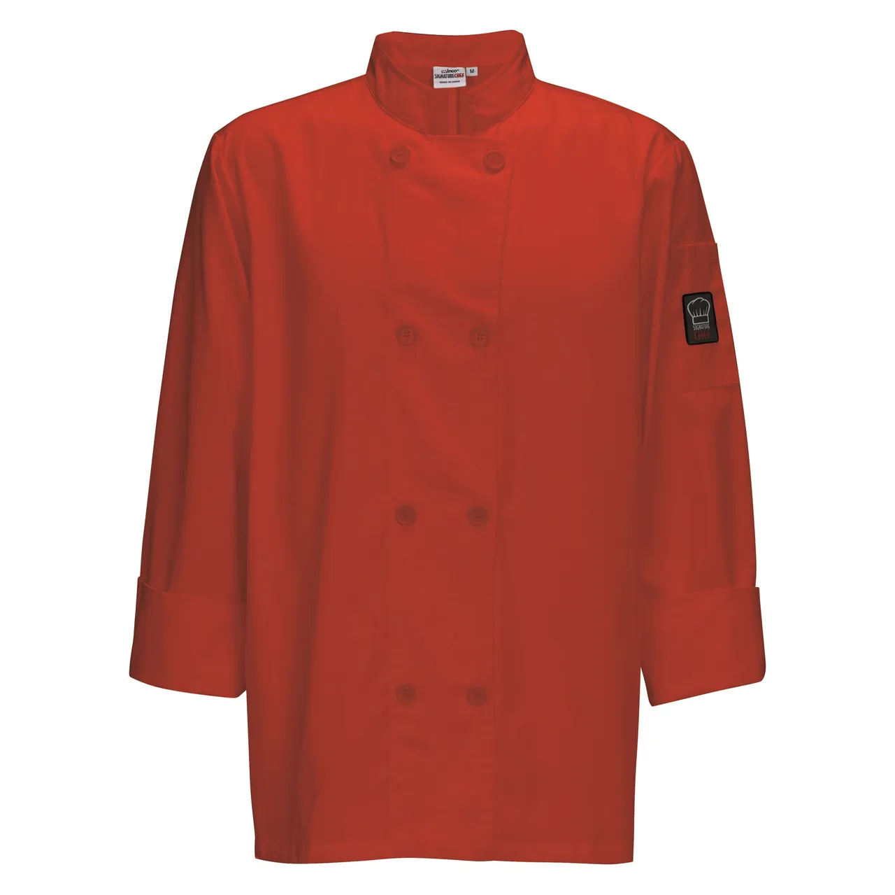 Winco UNF-6RS Mulholland Chef Jacket, Tapered Fit, Double Breasted, red, large
