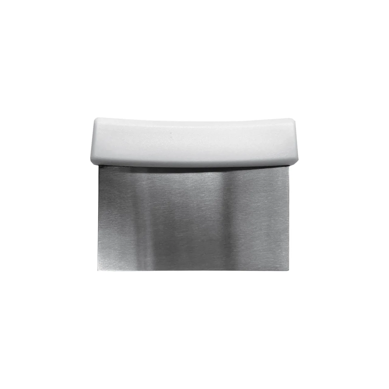CAC China SCPS-6W Dough Scraper, 6"x3-1/8", Stainless Steel Blade, Polypropylene Handle, White