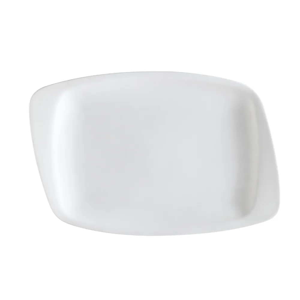 CAC China WH-14 White Pearl Porcelain Platter 13-1/2" L x 9-1/4" W x 1" H, Dishwasher Safe - Dozen