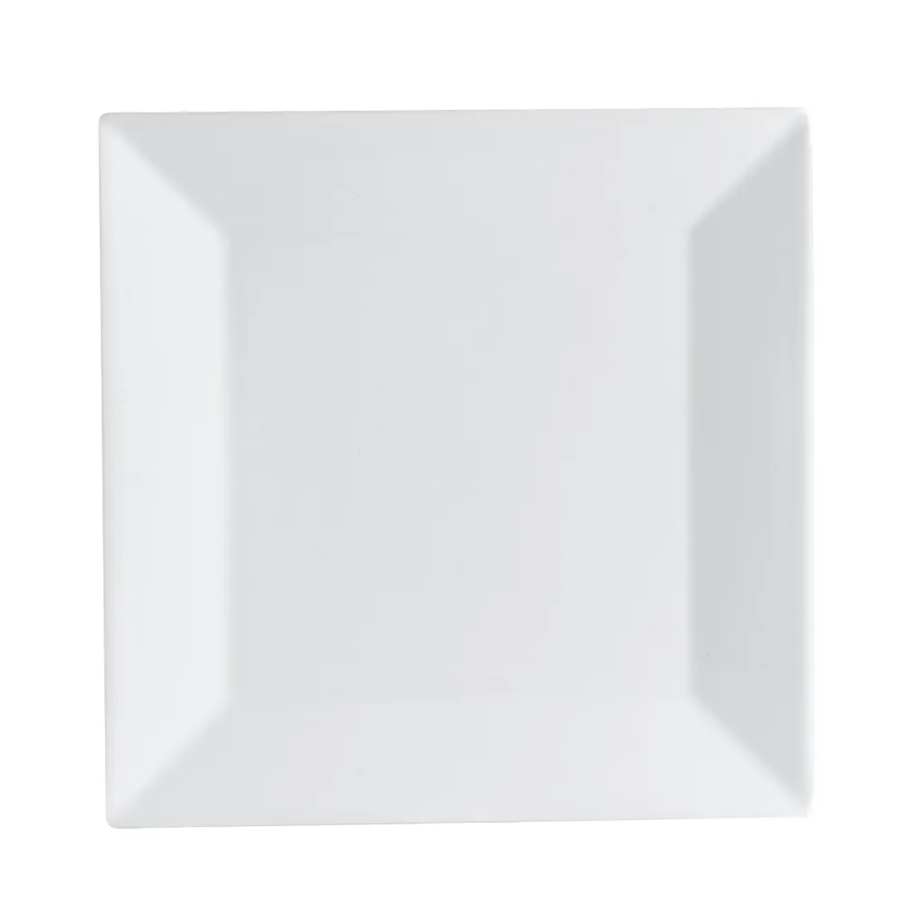CAC China NGA-16 Niagara Plate, 10" x 10" x 5/8" Square Porcelain Bone White Dishwasher Safe - Dozen