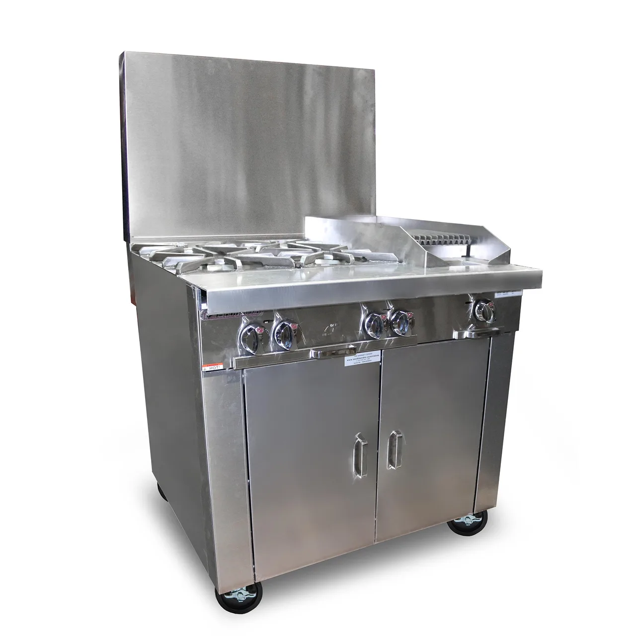 Southbend P36A-BBC 36" Gas Heavy Duty Range w/ (4) Open Burners, 12" Charbroiler Right, (1) Convection Oven, 217.000 BTU