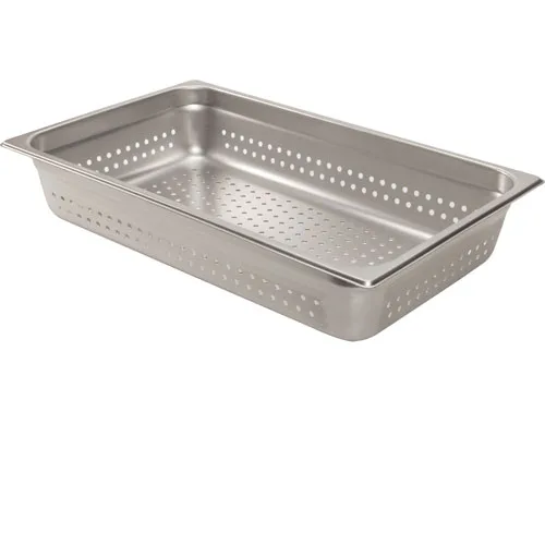 AllPoints 1331295 Full‑Size 4" Deep Perforated 24‑Gauge Stainless Steel Steam Table Pan – NSF