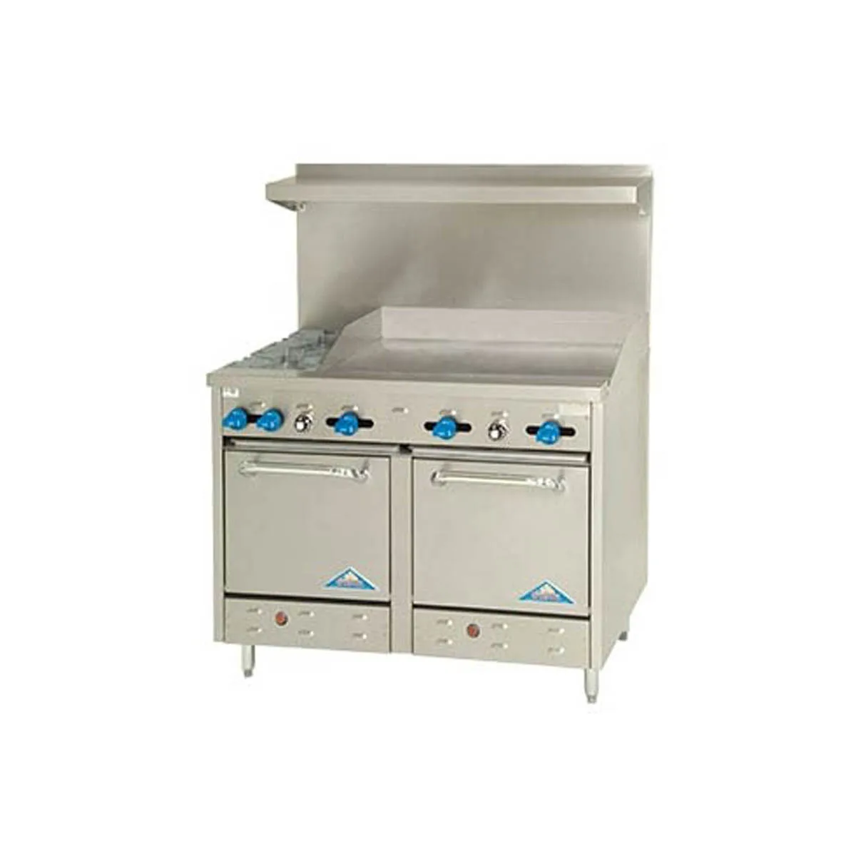 Comstock-Castle F3226-48 60" Gas Restaurant Range w/ (2) Open Burners, (1) 48" Griddle, (2) Standard Ovens, 210.000 BTU