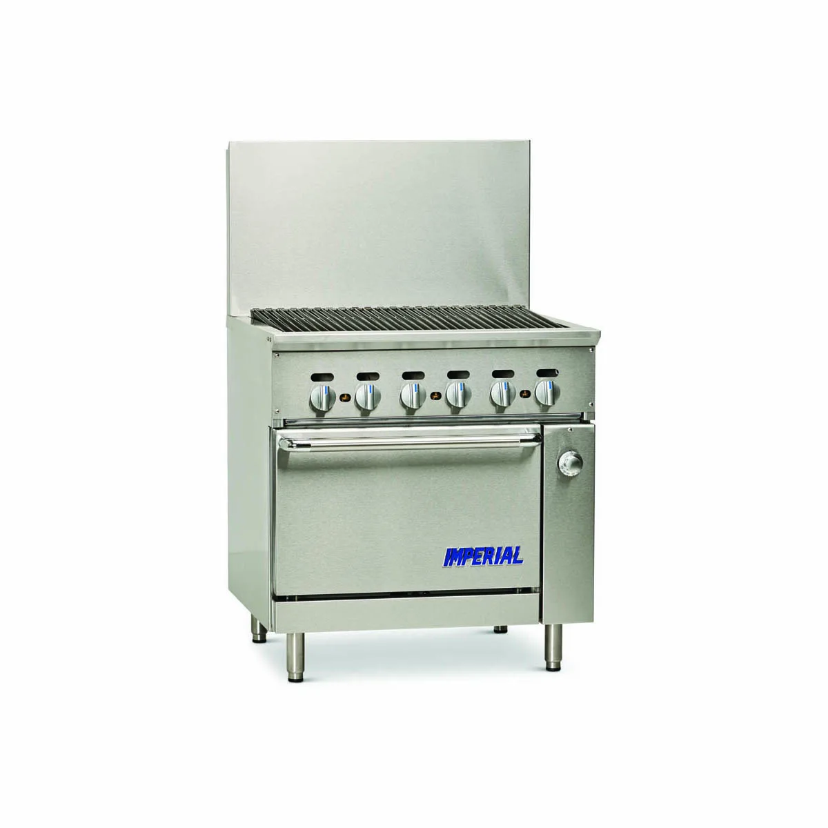Imperial IR-36BR-126 36" Gas Restaurant Range w/ 36" Radiant Charbroiler, (1) Standard Oven, 125.000 BTU