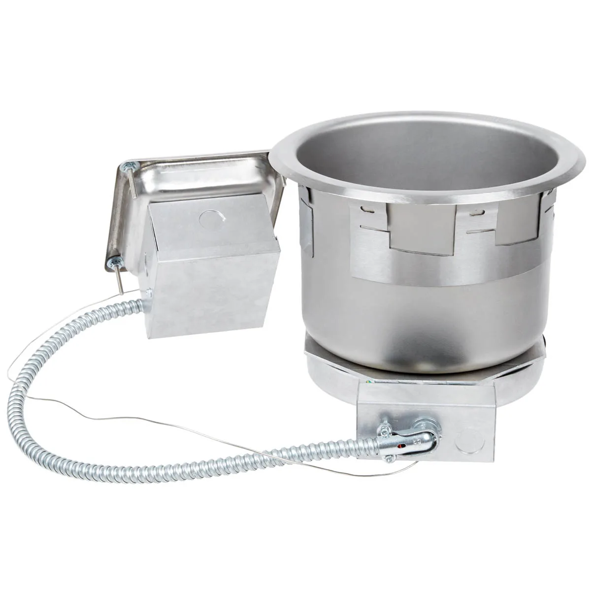 APW Wyott SM-50-7DS ULS Round Drop-In Soup Well, 8-1/2" Diameter, 7 Quart, w/ drain
