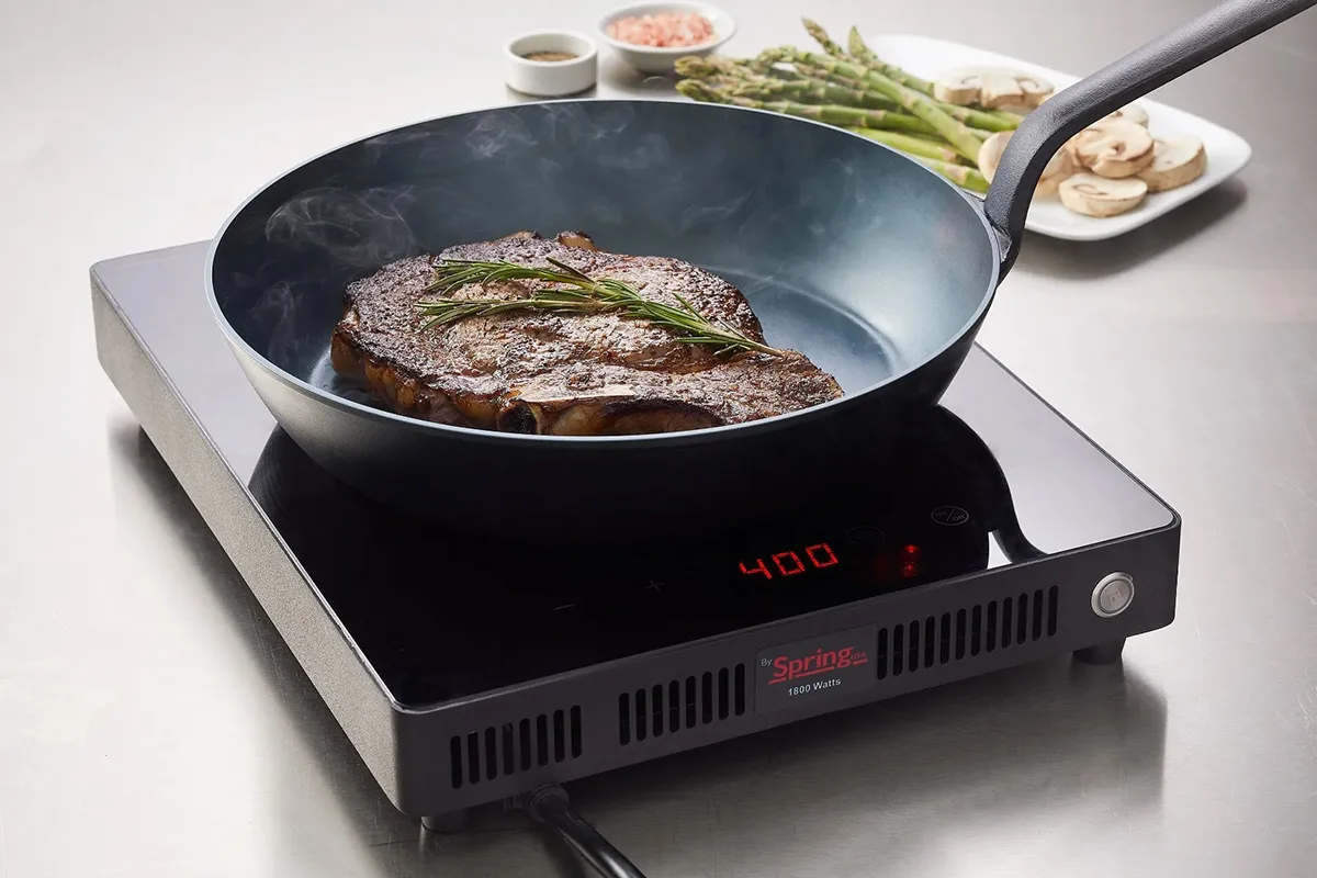 Spring USA 8481-40/24 Fry Pan, 1-1/2 Qt (10-1/4" Dia x 2" H), steel, welded handle, induction ready, multi‑fuel