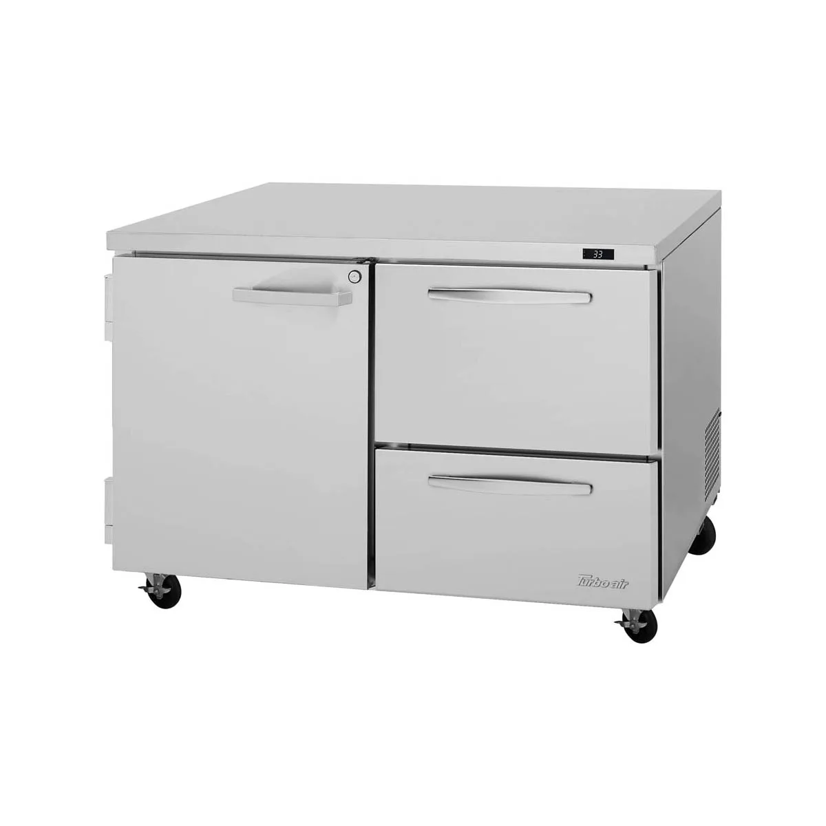 Turbo Air PUR-48-D2R-N 48" 2-Section Undercounter Refrigerator w/ 1 Door & 2 Drawers