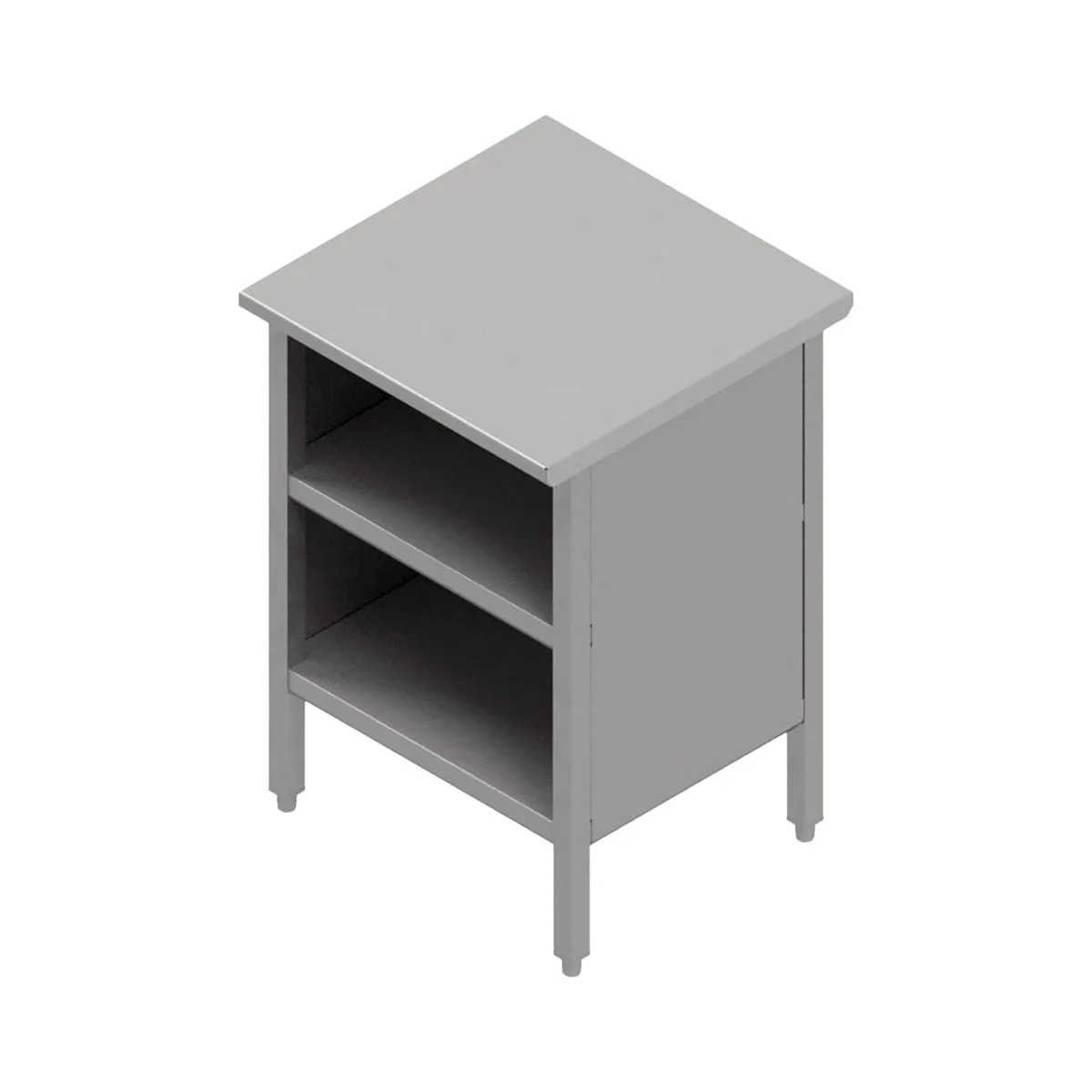 John Boos EBOS6-2448 Open Front Work Table with Mid-Shelf, Flat Top / 48"W X 24"D