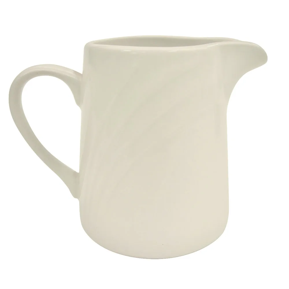 CAC China GAD-PC - Creamer Pitcher, 6‑8 oz, 3"L x 2‑1/4"W x 3‑1/2"H, Porcelain White - 1 Dozen
