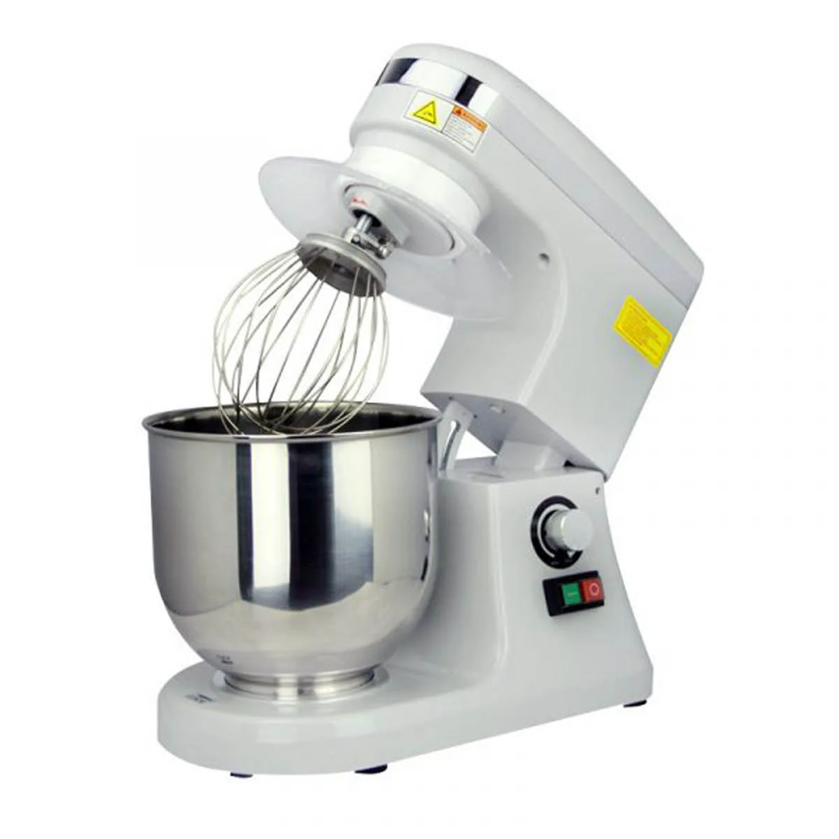 Omcan USA 44475 Countertop 7 qt Planetary Mixer with Guard, Variable Speed, 270W, 0,37 hp