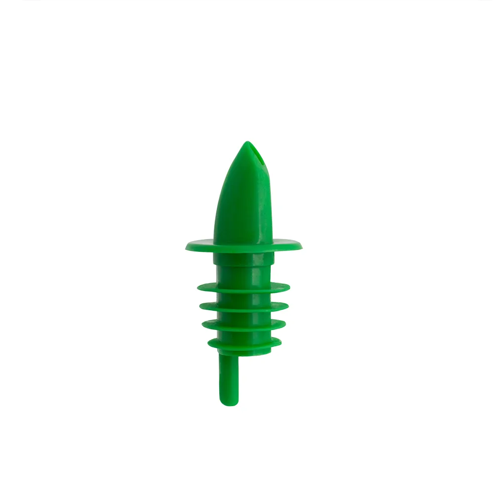 CAC China LQPR-P2GN Free Flow Liquor Pourer, Plastic, Green, With Collar, Sold per Dozen