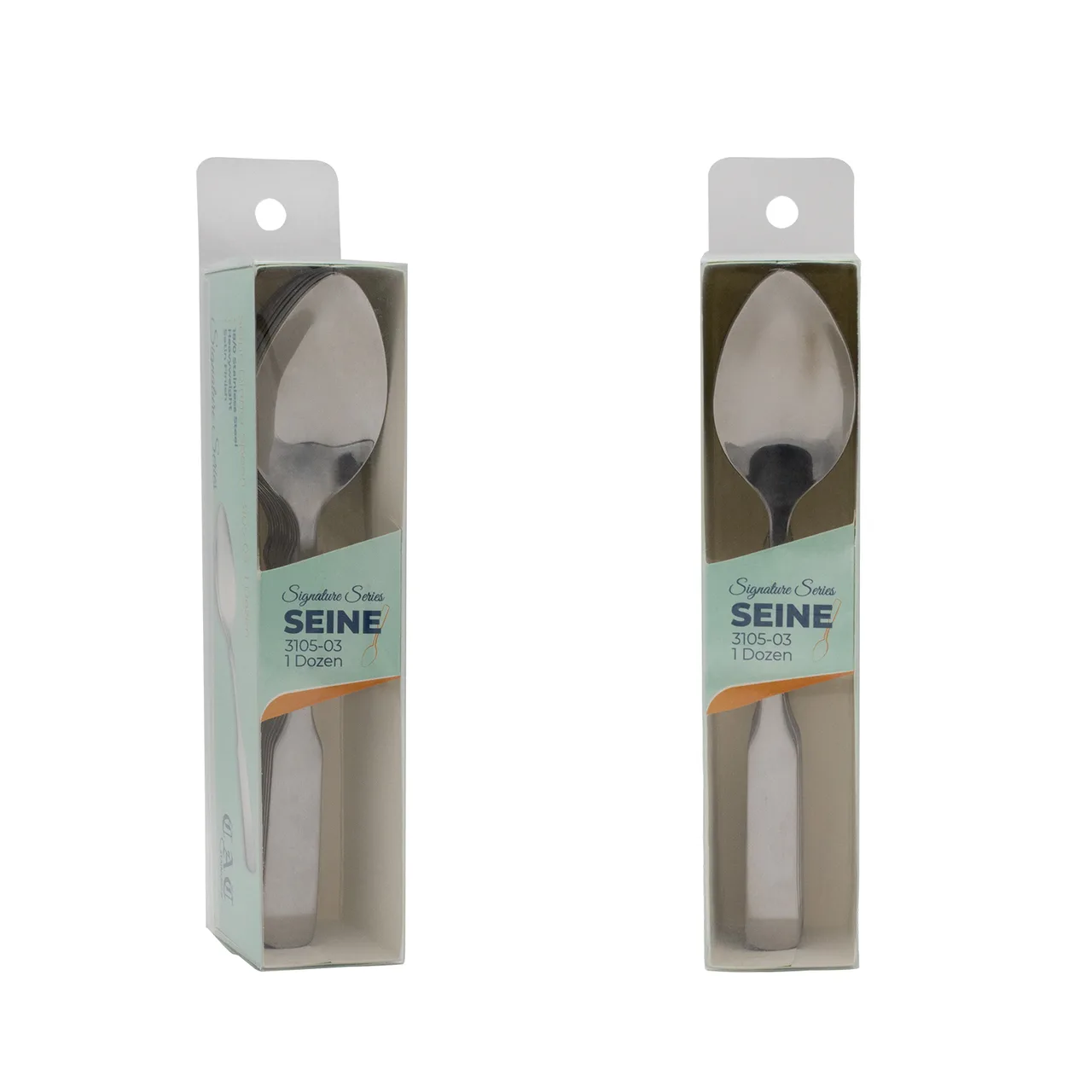 CAC China 3105-03 Seine Dinner Spoon, 7¼" Length, 18/0 Stainless Steel, Clear Pack - 1 Dozen