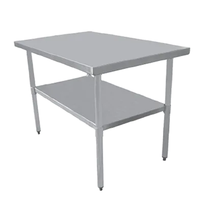 Serv-Ware T1896CWP-4-V Economy Series Work Table, Stainless Steel Top / 96"W x 18"D -18 Gauge
