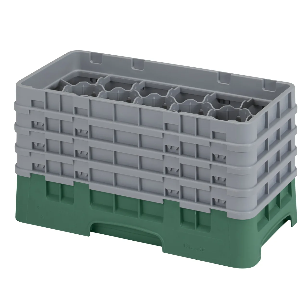 Cambro 17HS800119 Camrack Glass Rack, Half Size, Sherwood Green, 17 Compartments, 10x19.75x10.5in