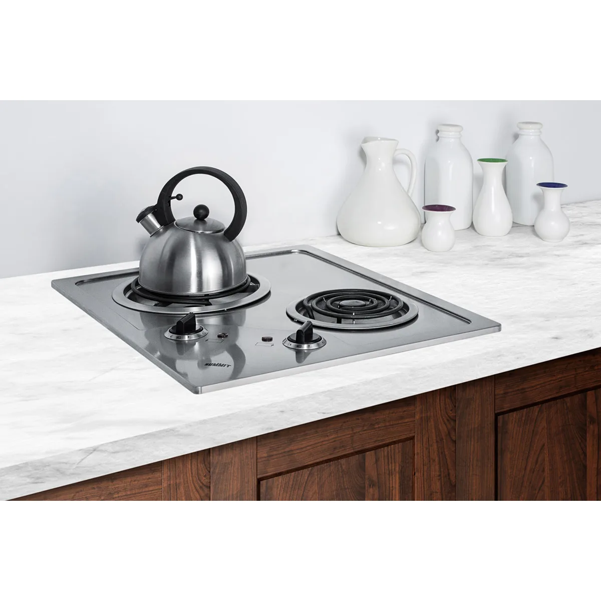 Summit CR2B224S 21" Electric Radiant Cooktop w/ (2) Burners, Stainless Steel, 3.0 kW, 220v